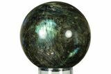 Flashy, Polished Labradorite Sphere - Great Color Play #232436-1